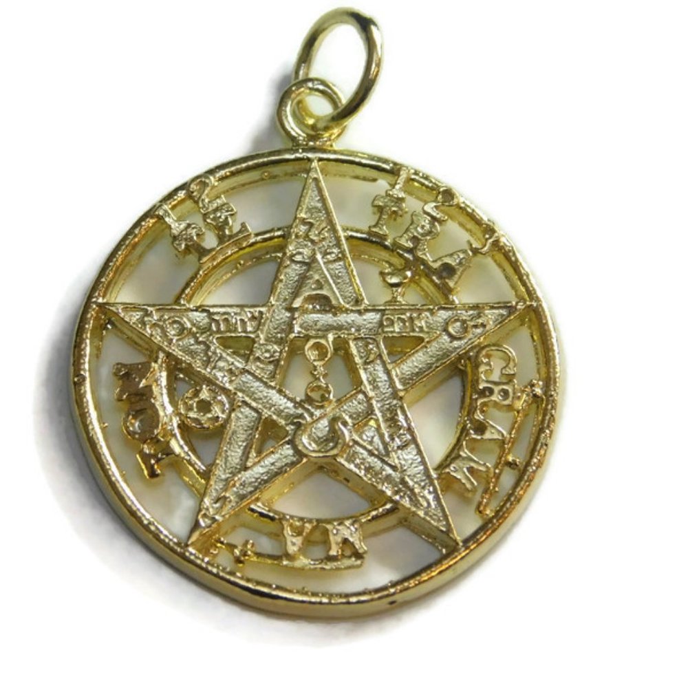 14k Yellow Gold Tetragrammaton Charm Pendant